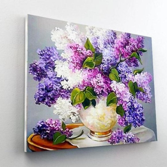 Paint By Numbers Kit Purple Lavender Flowers - Picture 3 of 4